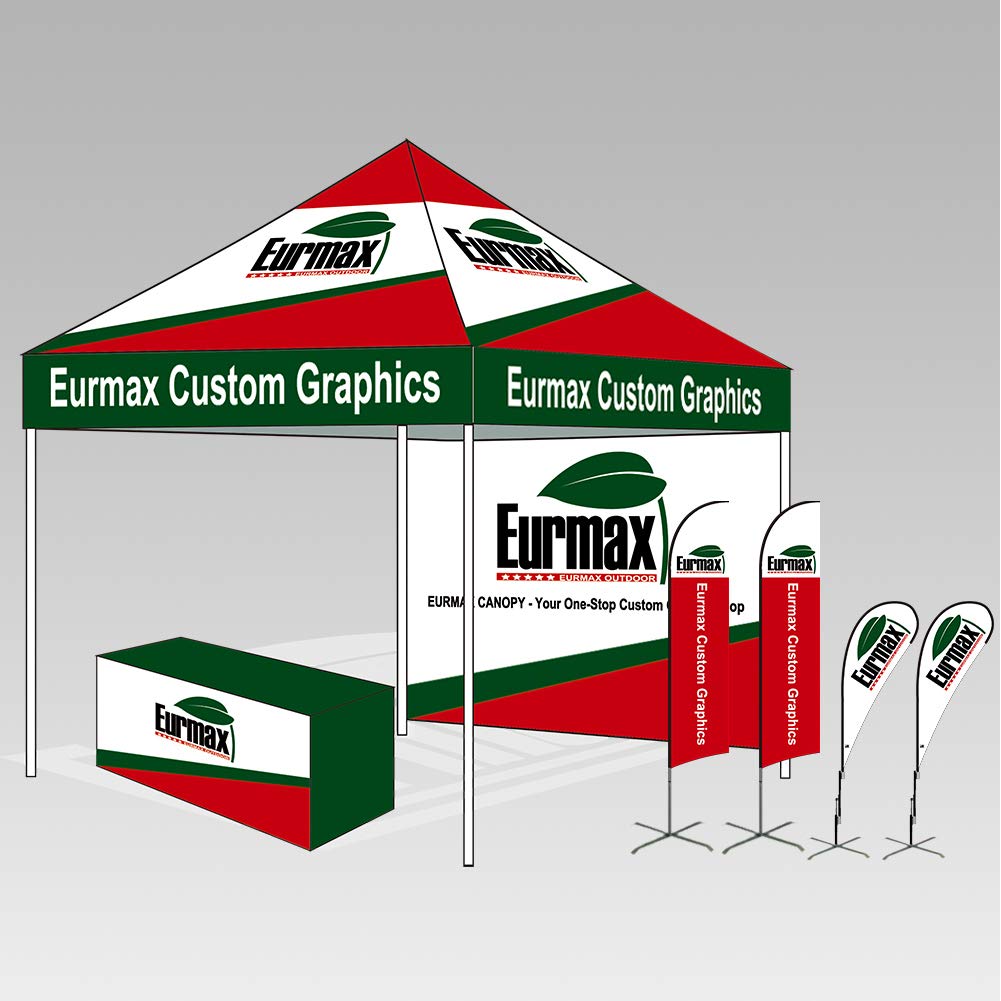Eurmax USA 10x10 Pop Up Canopy Tent,Commercial Tent with Patented No-Tip Rolling Bag,4 Zippered Removable Walls,UV & Water Resistant Canopy Top,Heavy Duty Outdoor Gazebo,Instant Shelter(White)
