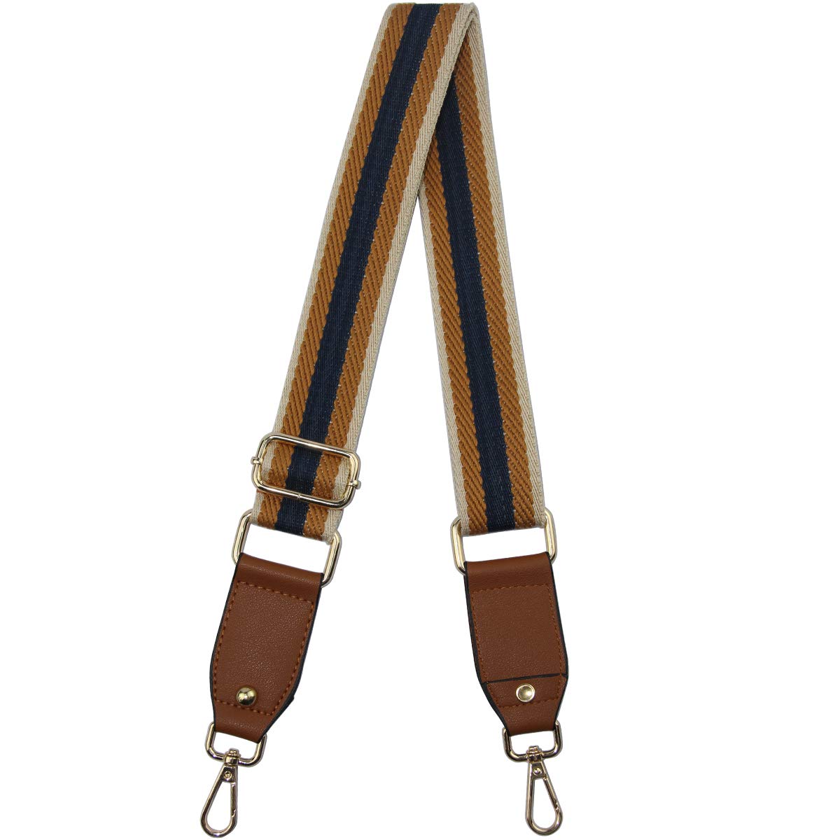 Duwi Wide Purse Strap Jacquard Guitar Style Strap Multicolor Canvas Adjustable Crossbody Bag Strap(Brown,Purplish Blue)