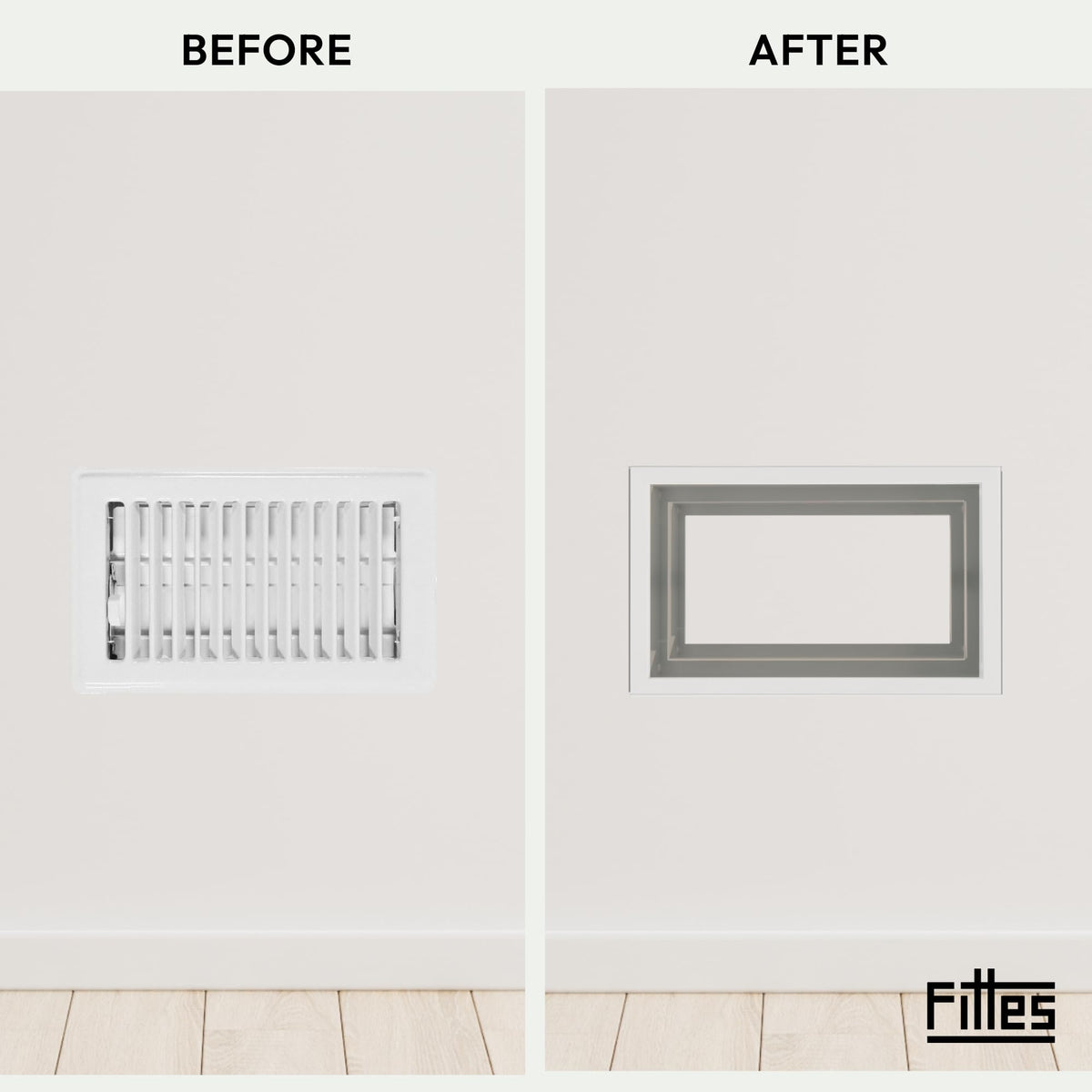 Fittes Framed Wall Vent [Lite+] - 6"x12" - Cotton White - 1 Pack