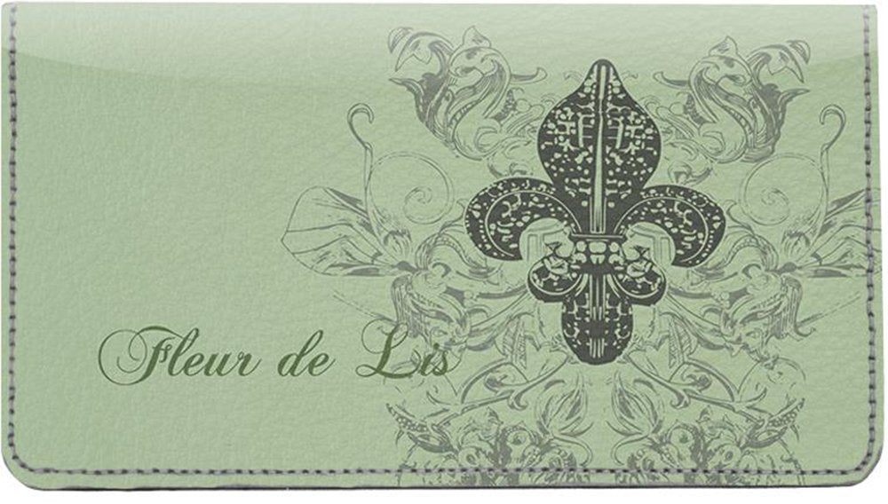 123 Cheap Checks Royal Fleur De Lis Designer Checkbook Cover, with Credit Card Slots and Pen Loop