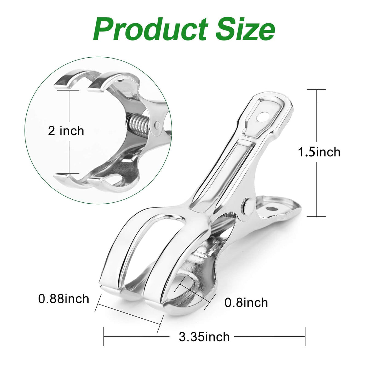 Samhopo Upgrade Large Garden Clips, Stainless Steel Greenhouse Clamps for 3/4'', 1'', 2'' Pipes, Strong Grip Garden Clamps for Greenhouse Hoop, Heavy Duty Row Cover Clips for Netting, 24PCS