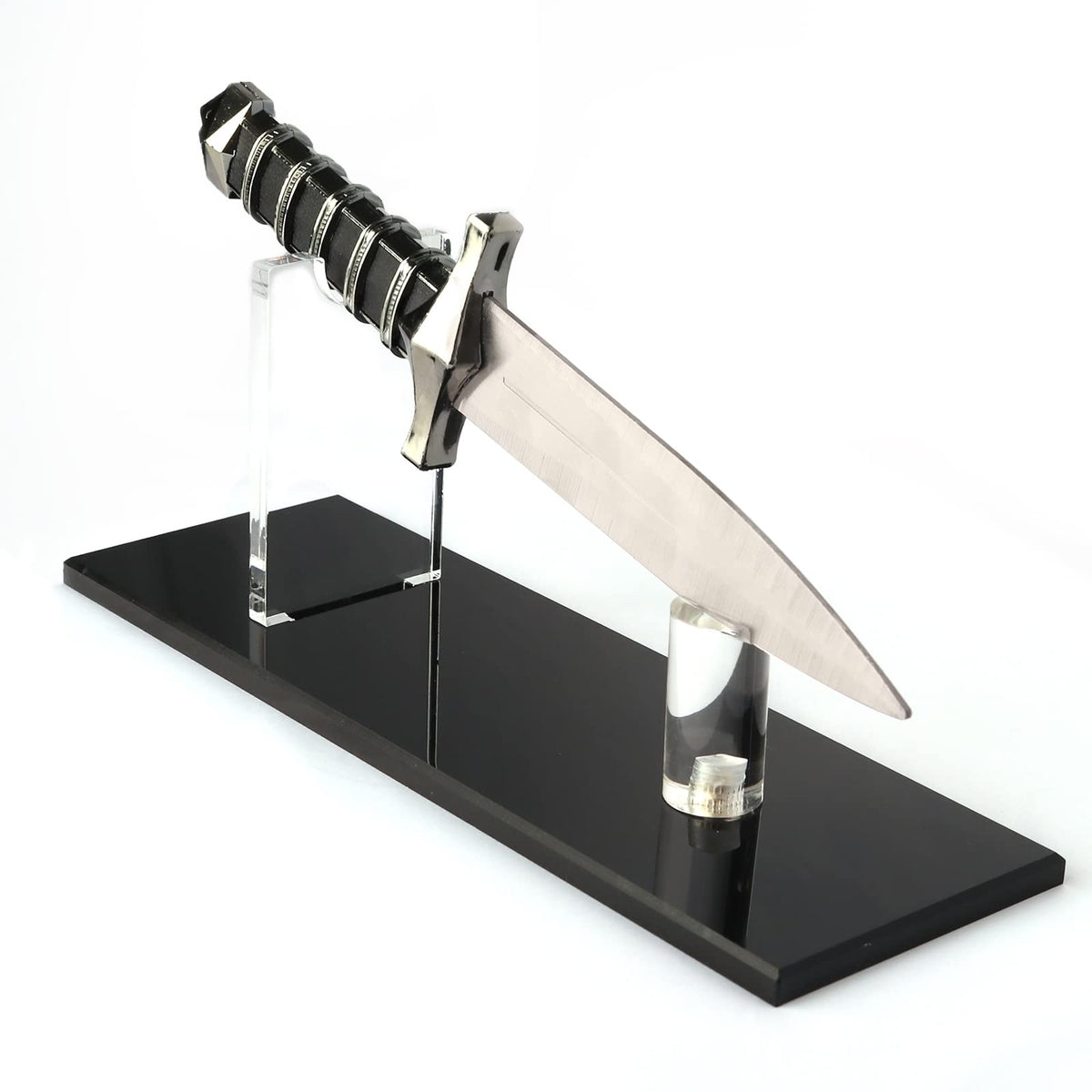 WANLIAN Knife Display Stand Knife Holder Fixed Blade Knife Collection Display Stand Holder Display Single Knife for Home Decor (Black)