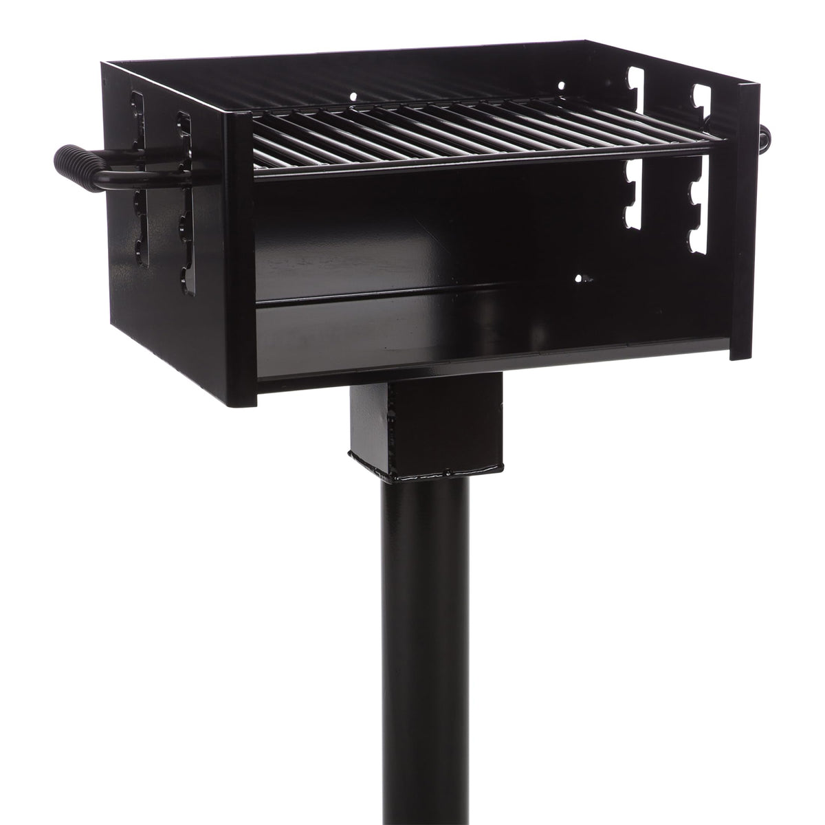 Commercial Grade Park Grill – Heavy-Duty Steel with 300 Sq Inch Cooking Grate, 360° Swivel Post, Made in the USA by Jamestown Advanced Products
