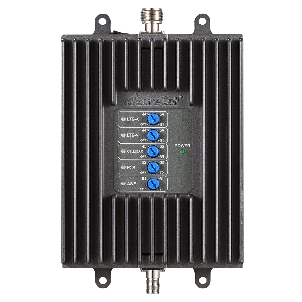 SureCall Fusion4Home Cell Phone Signal Booster up to 2000 sq ft, Boosts 5G/4G LTE, Omni Outdoor Antenna, Home & Office Multi-User All Carrier, Verizon AT&T Sprint T-Mobile, FCC Approved, USA Company