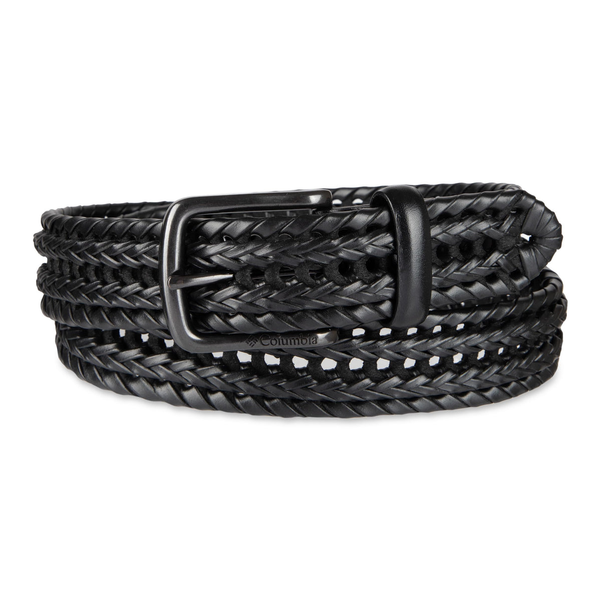 Columbia Men's Fully Adjustable Lace Braid Belt, Black, Small