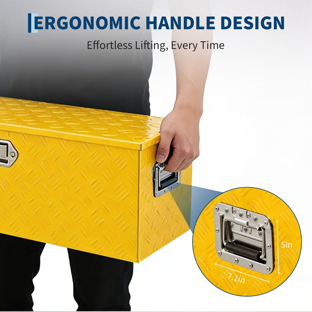 Truck Bed Tool Box Aluminum with Lock and Keys, 30x15x15 Inch, Weatherproof Storage Chest Organizer, Side Handles, Gas Strut Lid, Large Capacity Heavy Duty Steel Metal Tool Box for Pickup, Trailer, RV