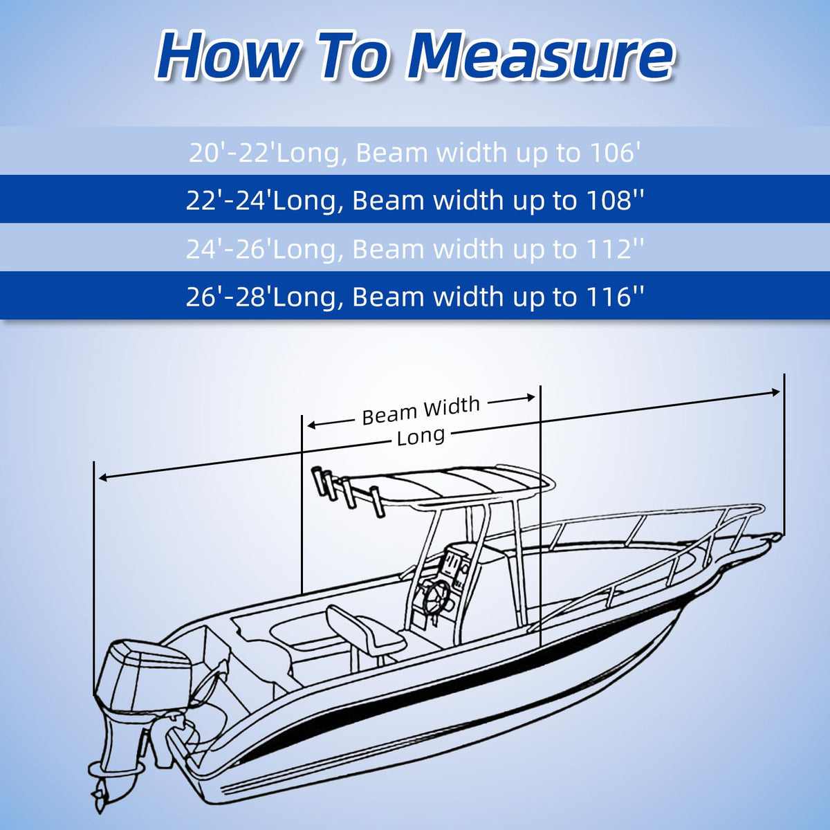 Marine Grade Waterproof Center Console Boat Cover with T Top Roof, Tear Resistant Trailerable Storage Covers, All-Weather Protection T-Top Boat Cover 26-28 ft, Beam Width Up to 116", Black