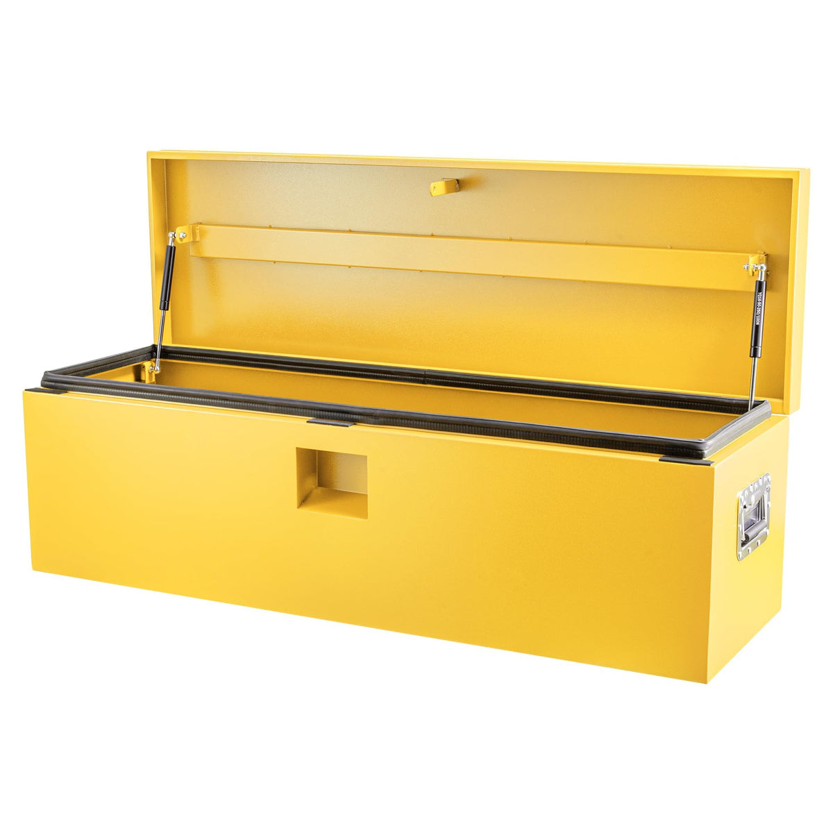 PeacefulHues Heavy Duty Steel Truck Toolbox – 76x38x38cm – Gas Shock Lid – t-Handle Lock – Weatherproof Rubber Seal – Secure Underbody Storage Chest – Fits Pickup, Truck Bed, RV, Trailer