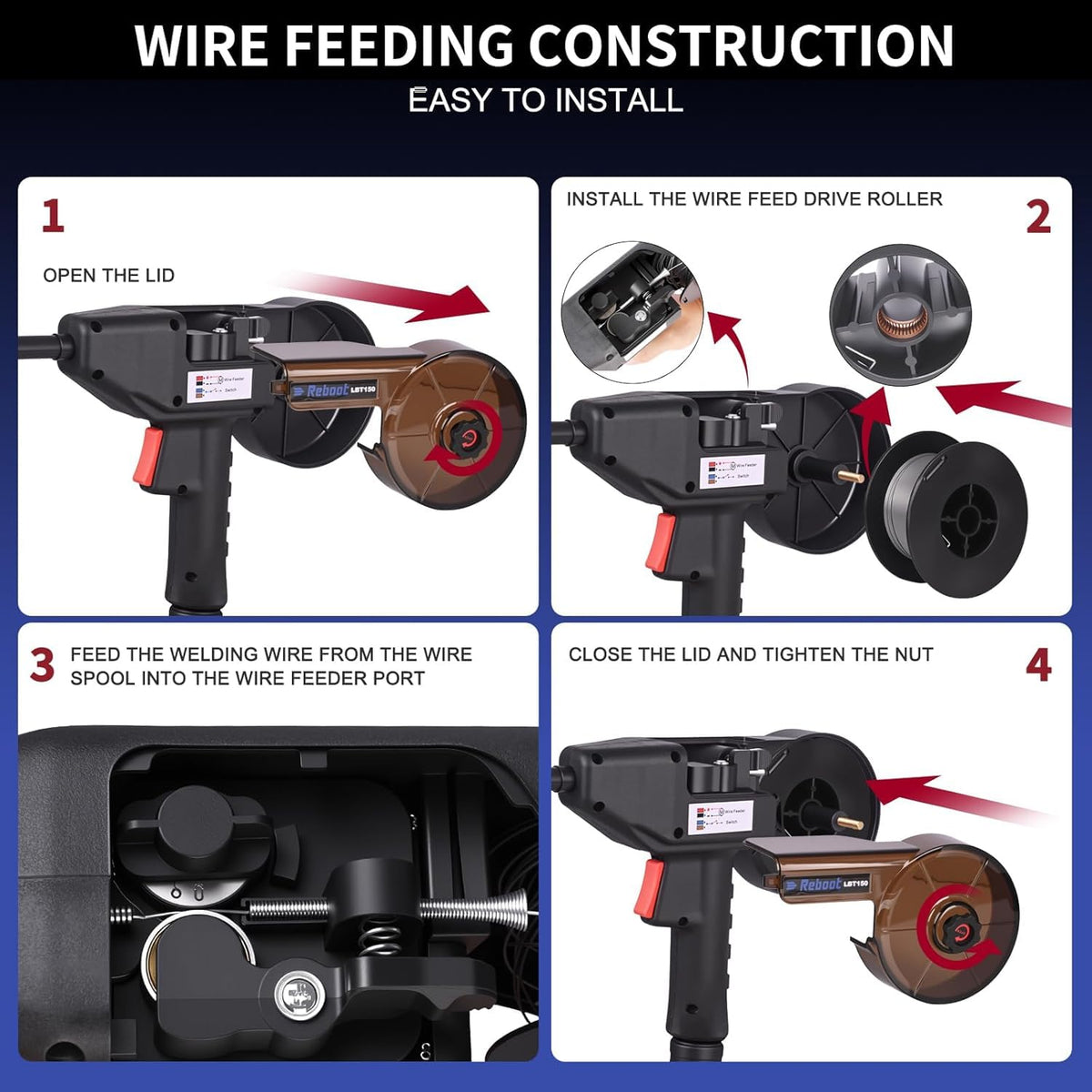 Reboot RBM2000 5-in-1 Welder 120V/240V with Spool Gun - 2025 Upgrade Complete Kit for Aluminum Welding, Steel, Metal Finishing, MIG, Flux Core, Lift TIG, Stick Welding Machine