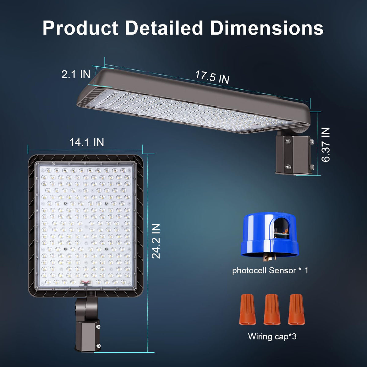 BIRITALO 480W LED Parking Lot Light Outdoor,72000LM 100V-277V Dusk to Dawn LED Building Flood Lights Commercial 5000K Slip Fitter Street Pole Lights IP65 Waterproof Large Area Shoebox Barn Lighting