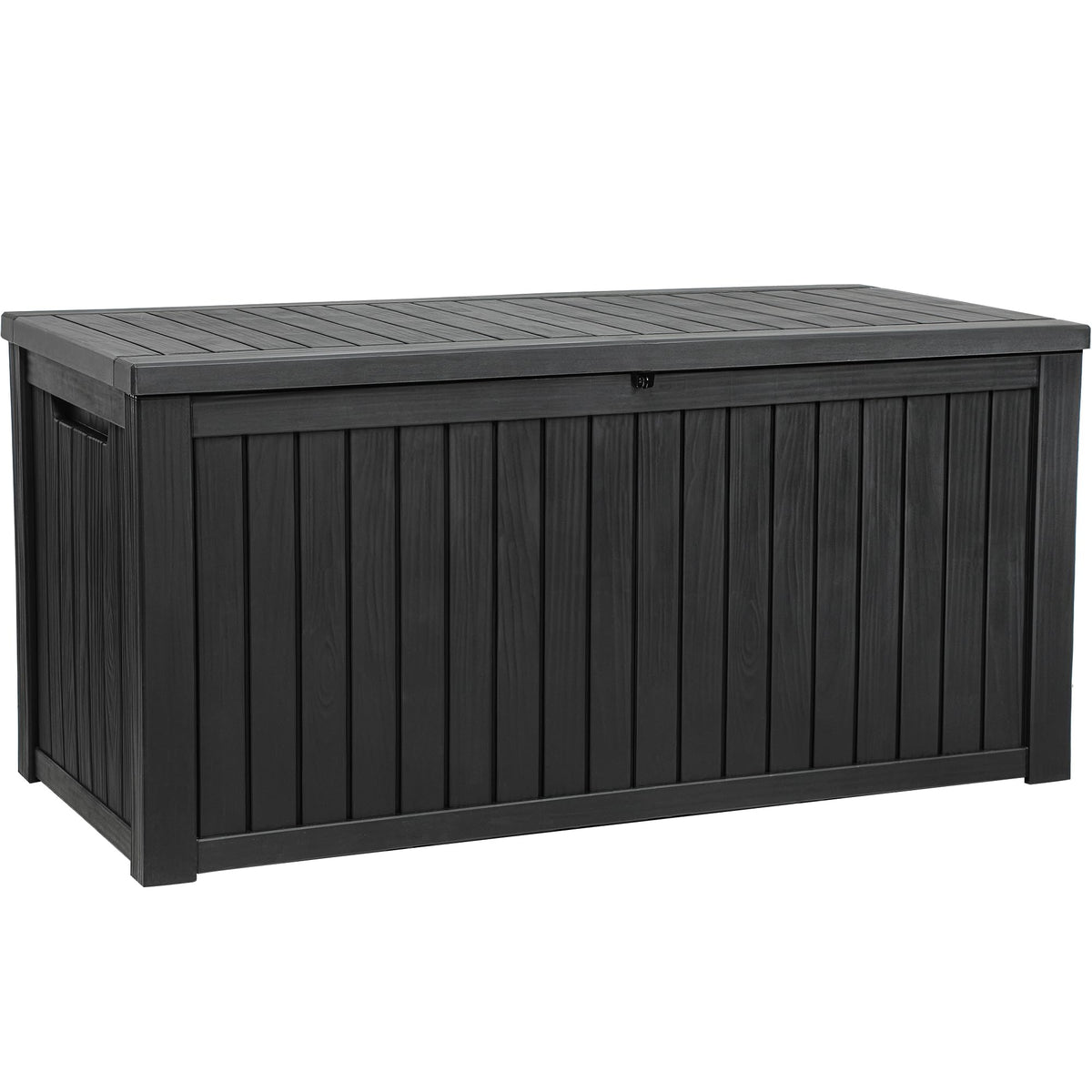 YITAHOME 220 Gallon Large Outdoor Storage XL Deck Box w/Divider for Patio Furniture,Outdoor Cushions, Garden Tools, Sports Equipment and Pool Supplies, Waterproof, Resin, Lockable, Black