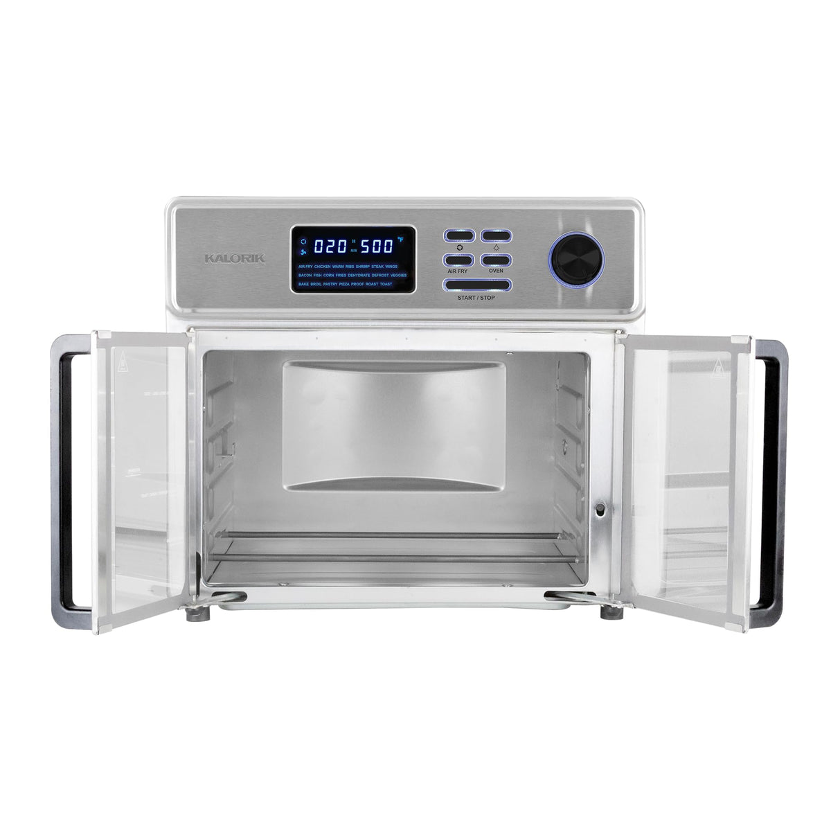 Kalorik MAXX Complete Air Fryer Oven Digital Controls 26-Quart Capacity 10-in-1 Countertop Cooker with 21 Presets, 15 Deluxe Accessories & 60-Recipe Hardcover Cookbook, 1700-Watts, Stainless Steel