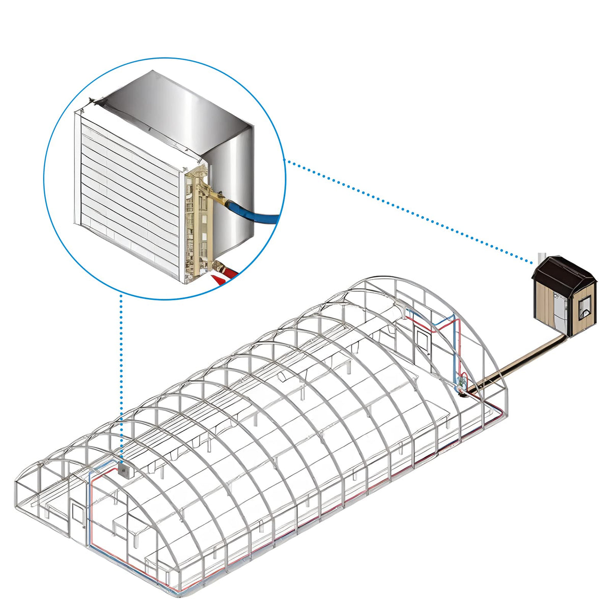 12 x 15 Heat Exchanger Water To Air, Copper Ports for Outdoor Wood Furnaces, Residential Heating and Cooling, and Forced Air Heating