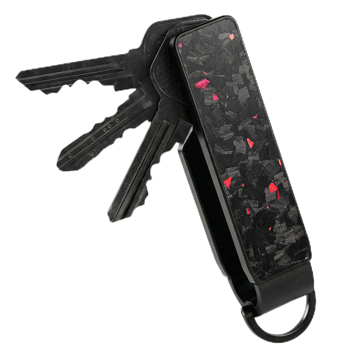 CAXGEK Metallic Key Organizer - Aluminum Forge Carbon Fiber Key Organizer holder, Minimalist Innovative Keychain.