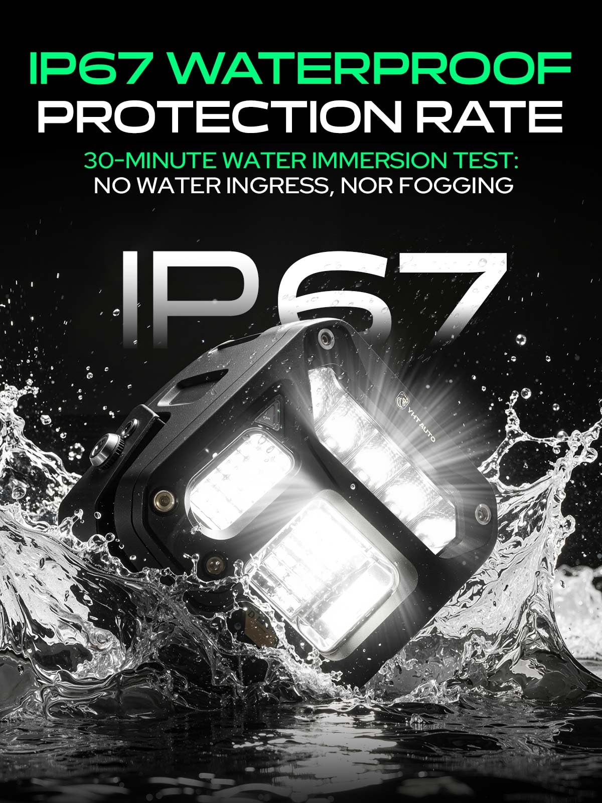 YHTAUTO 4 Inch LED Pod Lights & Light Cover 56W 3800LM 5700K Flood Beam Off Road Camper Working Light Bars for 4x4 Pickup Truck ATV UTV Dirt Bike Motorcycle Boat Trailer IP67 Waterproof Lamp