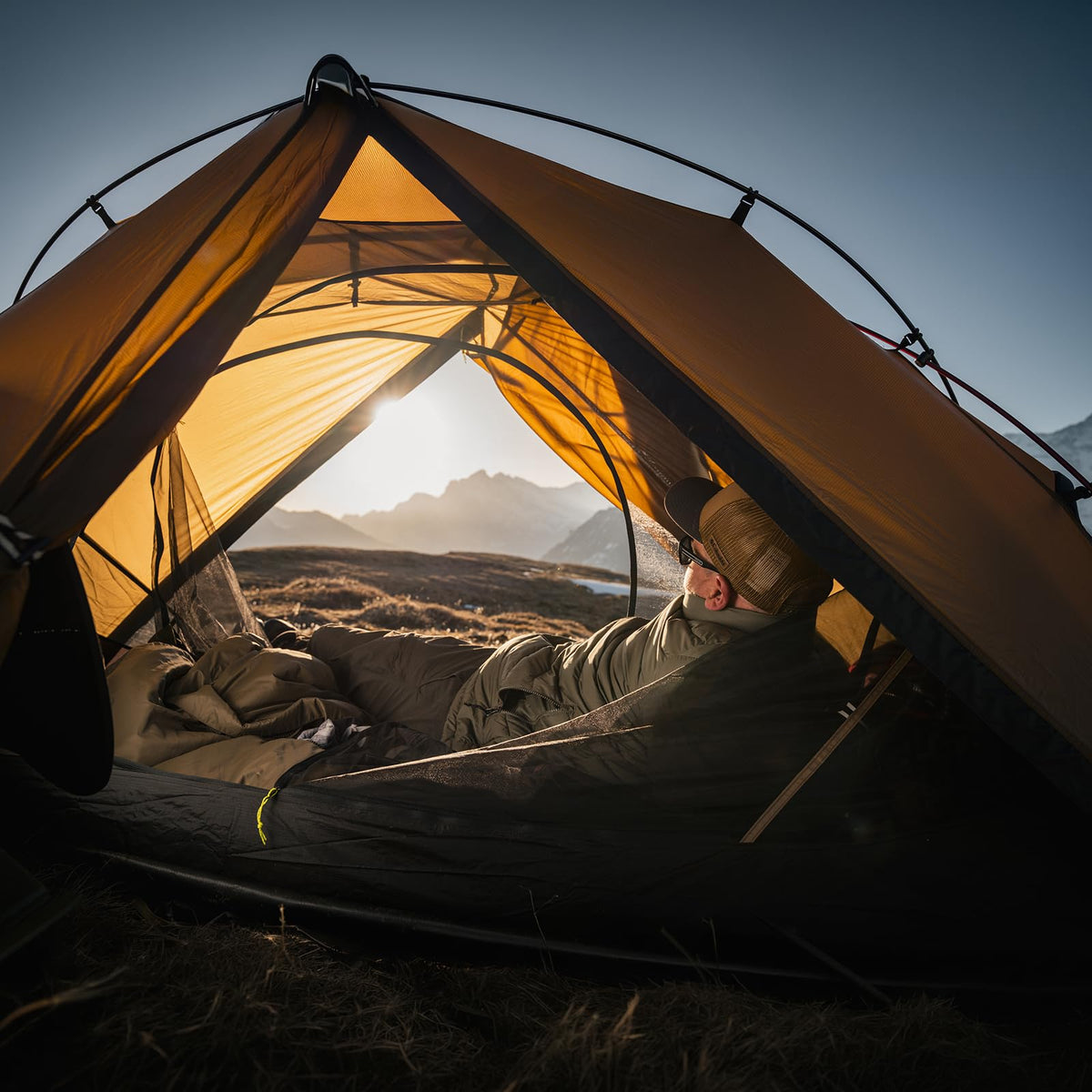 Night Cat Ultralight Backpacking Tent: Waterproof Lightweight Single People Camping Tent for Outdoor Hiking Trekking with Double Layers Aluminum Poles and Footprint 1 Person Khaki