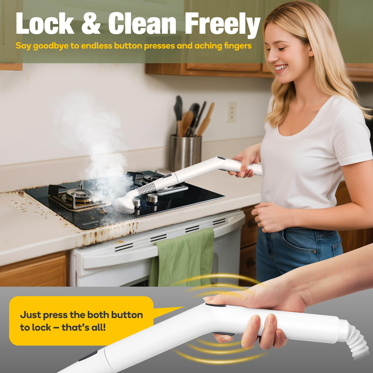 Newbealer Heavy-Duty Steam Cleaner for Home, Stainless Steel Boiler, Steam Mop with 20-Piece Accessories, Max 5 Bar, Multi-Purpose Steamer for Floors, Cars, Furniture, Tiles, and More