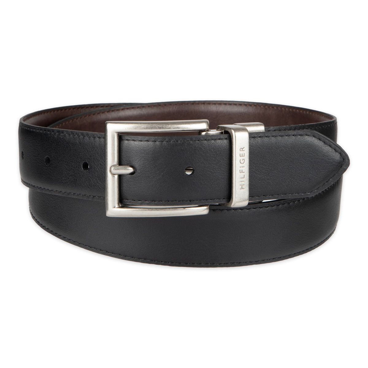 Tommy Hilfiger Men's Reversible Belt, Brown/Black, 32