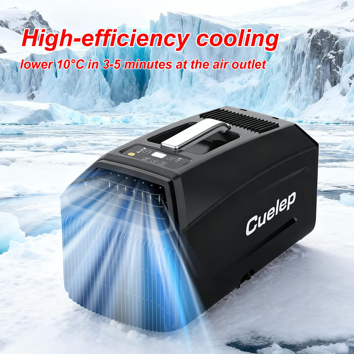 CUELEP Portable Mini Air Conditioner, Consumption Air Conditioners Dehumidifier, 5200BTU(1500W) AC Portable Air Conditioner Fast Cooling 450W Power for Camping Tent, RV, Truck, Van and Fishing