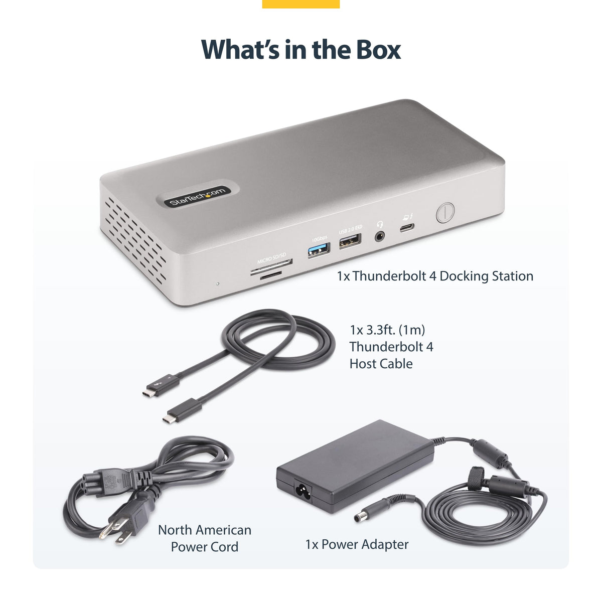 StarTech.com Thunderbolt 4 Dock - Dual 4K MacBook Pro and M4 Air, Quad Monitor 4K Windows, 16 Port 40Gbps Laptop Docking Station with 100W Charging, 2 x HDMI, 2 x DisplayPort (132N-TB4USB4DOCK)