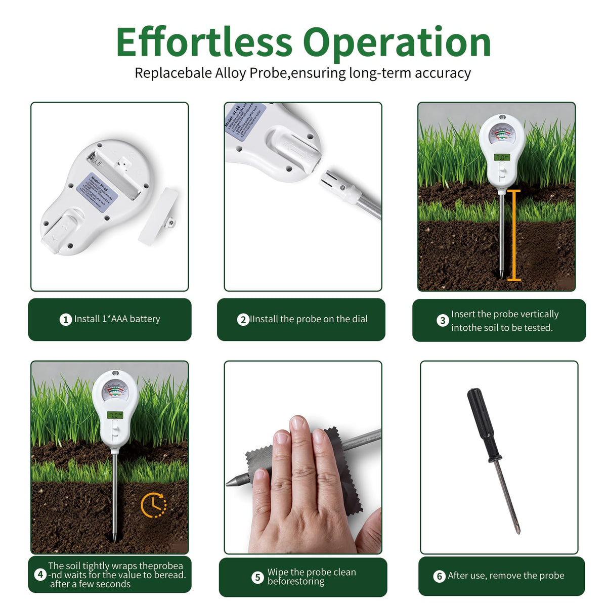DXOKNQG Soil Moisture Meter, Plant Water Monitor, Hygrometer Sensor for Gardening, Farming, Indoor and Outdoor Plants (Basic Style + one Probe)