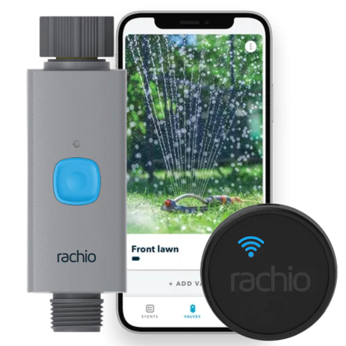 Rachio Smart Hose Timer (1 Valve + 1 WiFi Hub) – App-Controlled Outdoor Faucet Timer, Quick Install & Scheduling, Expandable System