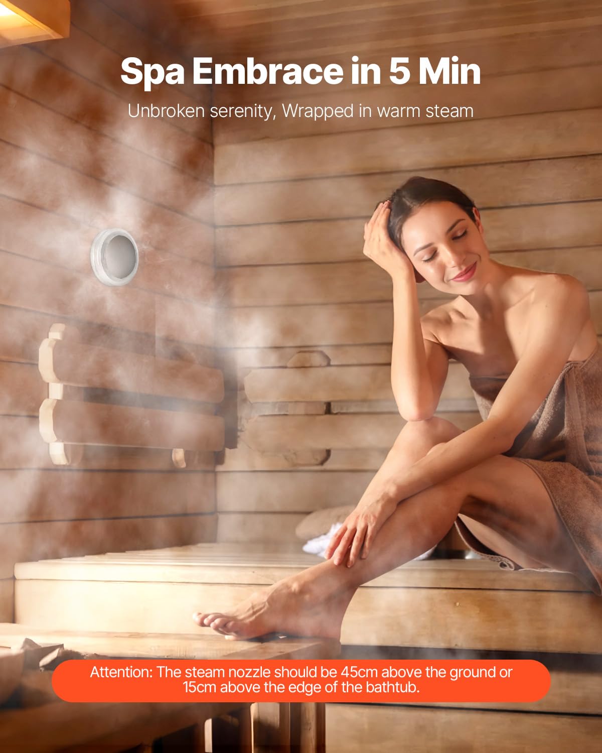 VEVOR Steam Generator, 9 kW Steam Shower System with Controller for Home Sauna & Spa, Commercial Auto Drain Kit with Overheat, Dry-Run & Overpressure Protection, 10min to 24h Timer, Black