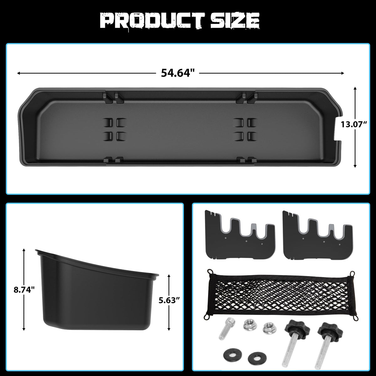 WHALEMOTOR Underseat Storage Compatible with Ford F150(2015-2026)&Super Duty(2017-2026) SuperCrew/Crew Cab, Upgraded Rear Under Seat Organizer Cargo Box for F-150 F250 F350 F450 F550