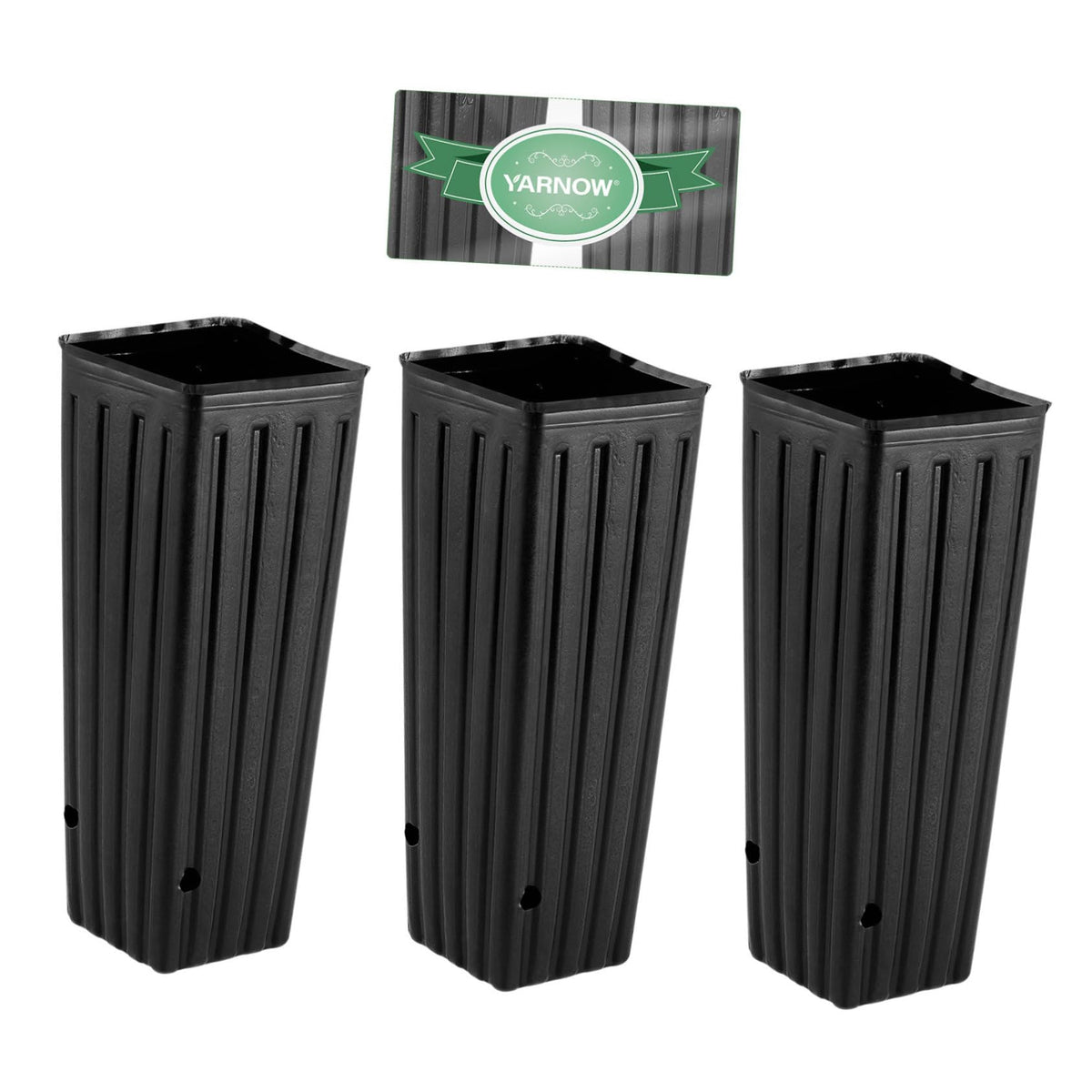 YARNOW 50pcs Tall Nursery Pots for Trees, 11.8 x 3.9 Inch, Black Plastic Grow Bags with Drainage Holes for Vegetables, Fruits, and Flowers