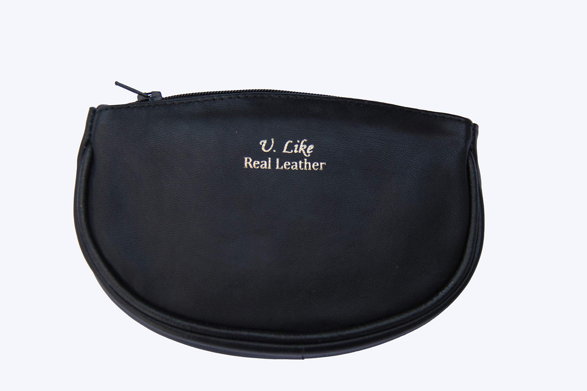Real Soft Leather Tobacco Zip Pouch/Case/Bag - Tabaco Smoking Accessories
