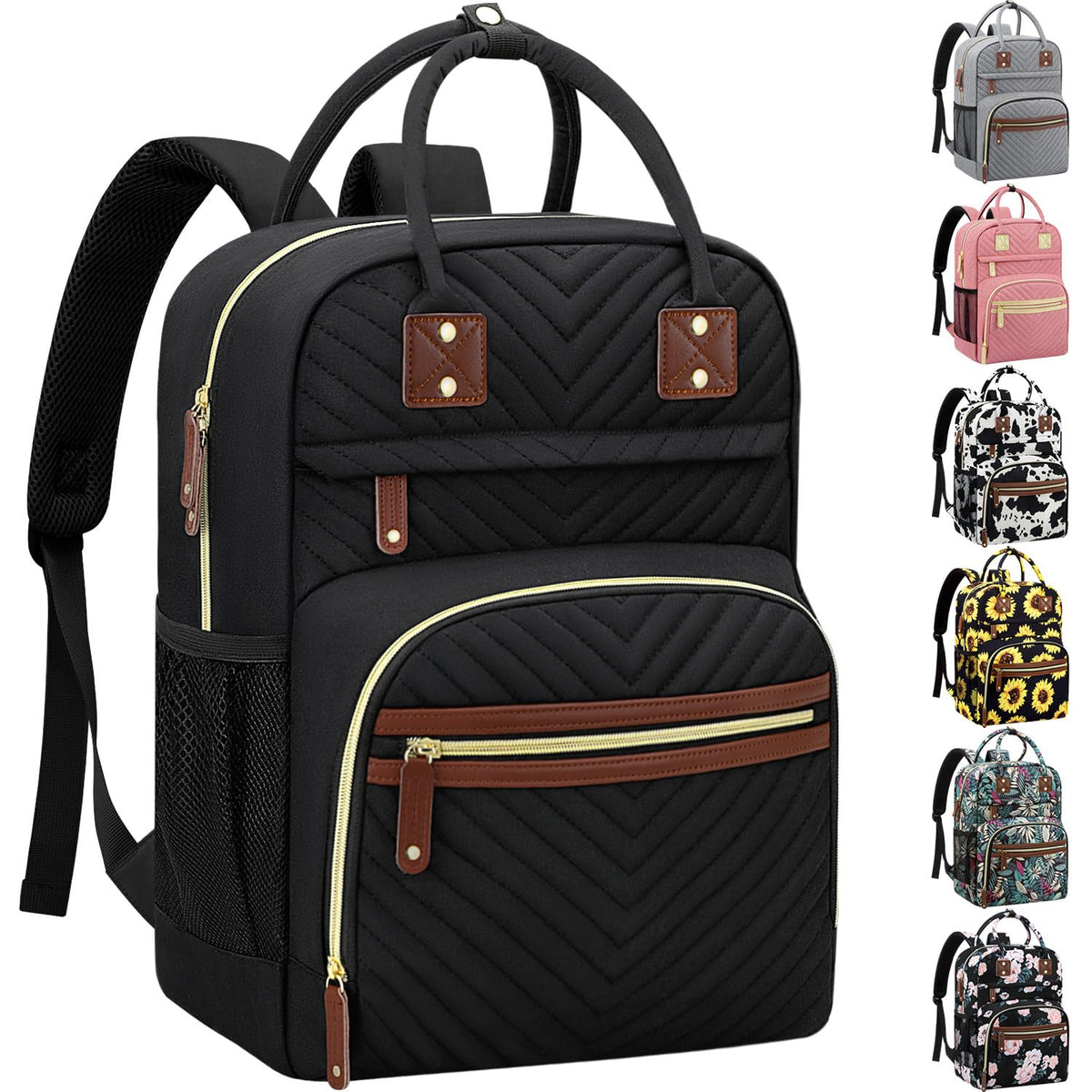 Tenot Diaper Bag Backpack for Women Large Capacity with Insulated Pockets Multifunctional Diaper Bags For Baby Girl Boy Waterproof Baby Bags For Mama Maternity Travel Bag Black