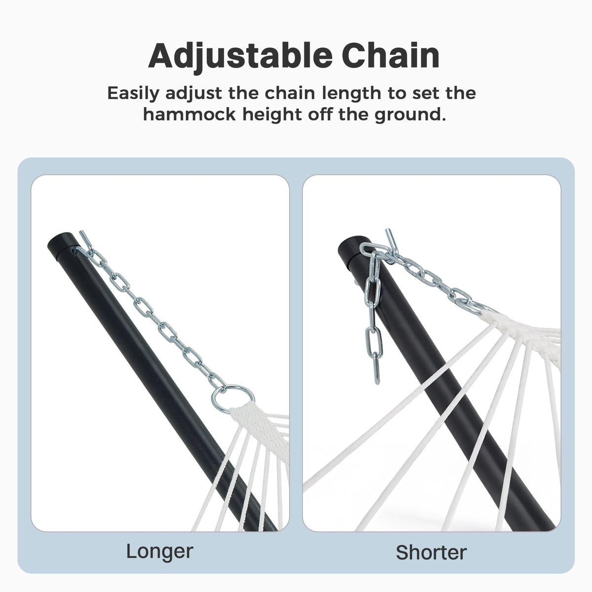 SUPERJARE Curved-Bar Hammock with Stand, 2 Person Heavy Duty Hammock Frame, Detachable Pillow & Portable Carrying Bag, Perfect for Outdoor & Indoor, Navy Blue