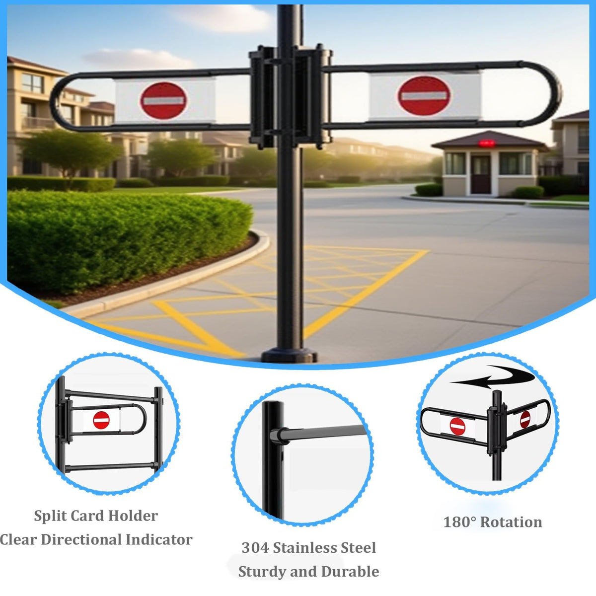 JIIPOREGJ Stainless Steel Supermarket Cashier Counter Safety Gateautomatic Closing Swing Door for Pedestrian Access | Black 100X100Cm 1-Way Entrance for Libraries Stores.Black-200X100Cmx6.3Cm/C
