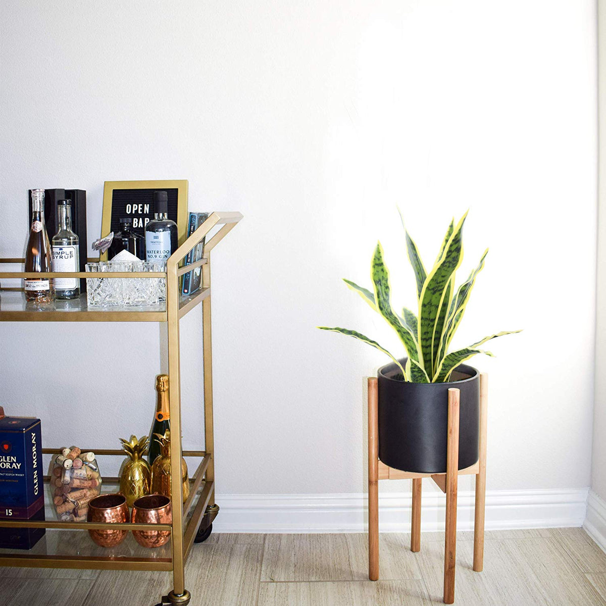 Beebel Artificial Snake Plant 22" Fake Sansevieria Potted Plants Plastic Greenery Perfect Faux Agave Plant for Home Garden Office Store Decoration