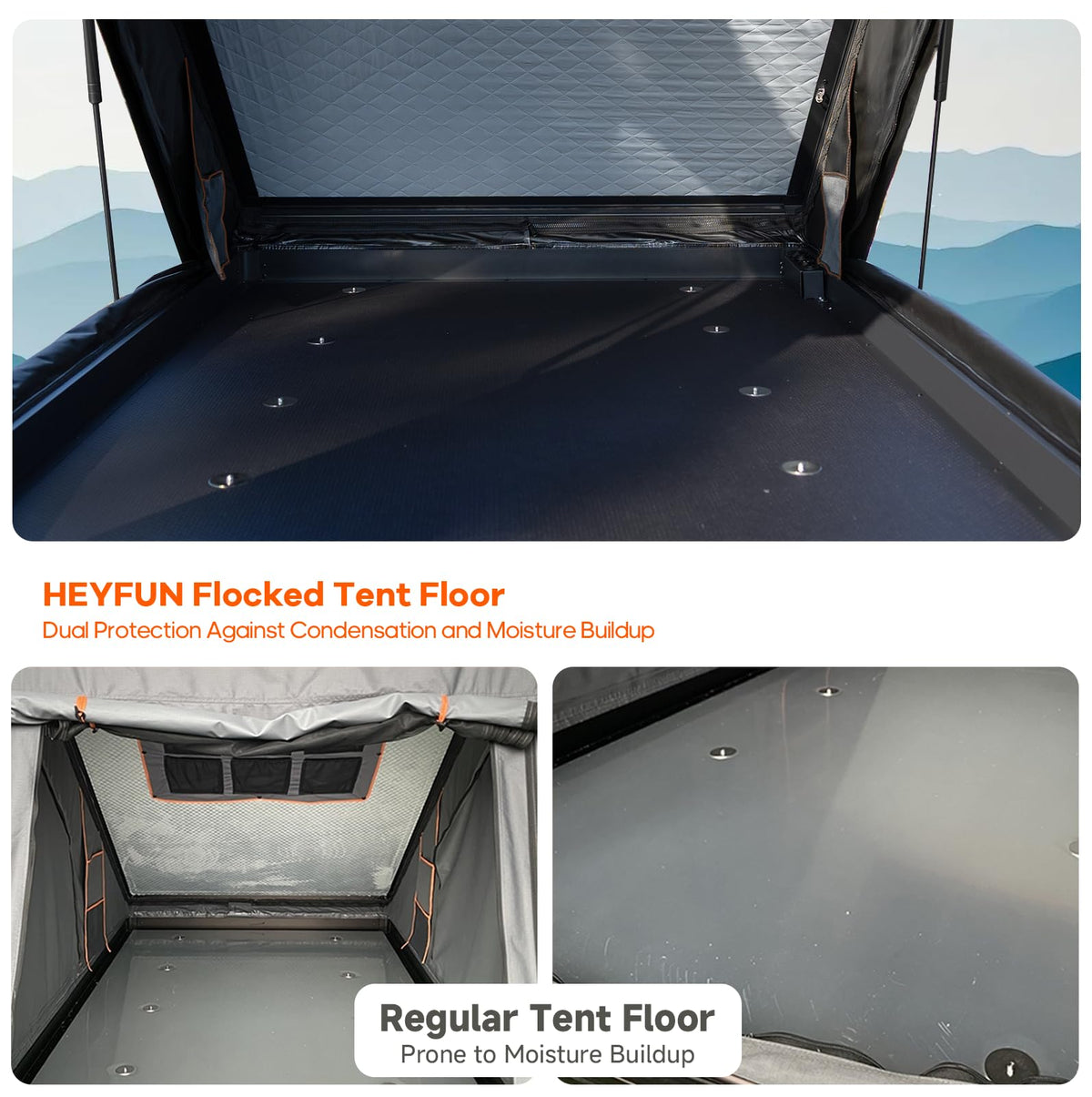 Explorer Pro Rooftop Tent Hard Shell with Side Awning&LED Light Strip, 2-3 Person Roof Top Tent for 4 Season Camping, Aluminum Pop Up Roof Tent for Truck Jeep SUV Van Trailer