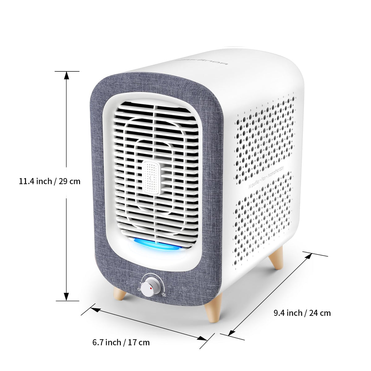 Jafanda Air Purifier for Home Bedroom 780sq ft, HEPA & Activated Carbon, Air Cleaner with Fragrance Sponge & Nightlight for Smoke, Allergies, Dust, Odor, VOC, Pet Dander, Pollen, Office, Desktop,Grey