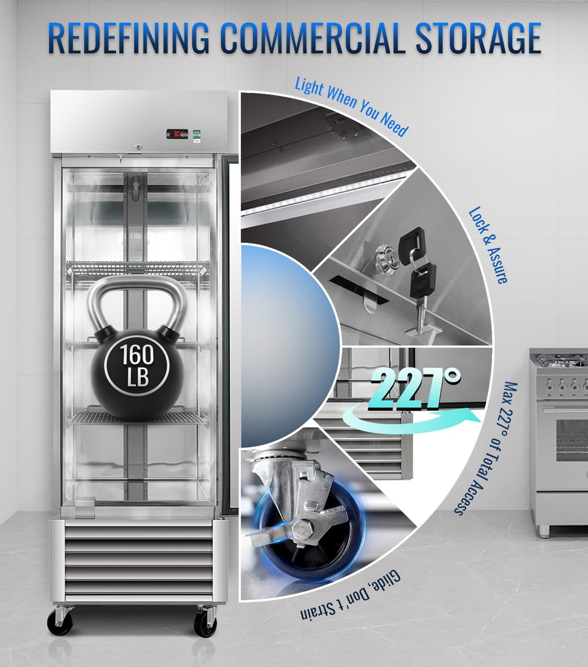 27" W Commercial Freezer, ETL Certified 23.6 Cu.ft Stainless Steel Reach-in Upright Freezer,Auto Defrost,Fan Cooling,Digital Temperature Control (-10°F - 10°F) Used to Restaurant,Bar,Shop