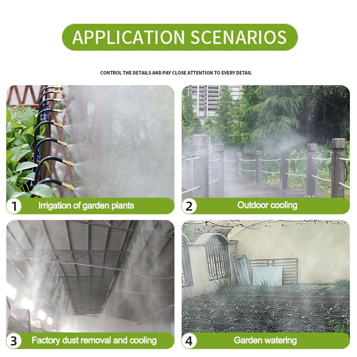 New drip Irrigation kit, Automatic Garden Watering System, Quick Connector and 360-degree Bending Dropper atomizing Copper Nozzle, Garden Plant Lawn Courtyard Watering System. (100FT)