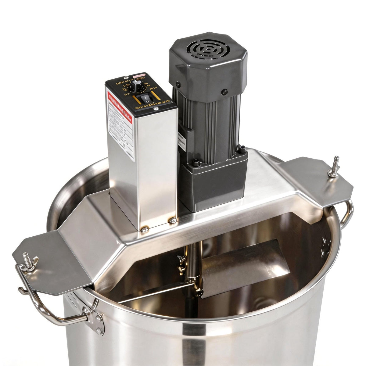 40L/10.5 Gal Automatic Food Mixer 110V 180W Stainless Steel Electric Mixer For Cooking Agitator Chocolate Paste Heat Mixing Machine Food Mixer Pot Seasoning Bottom Soup Sauce Stirrer
