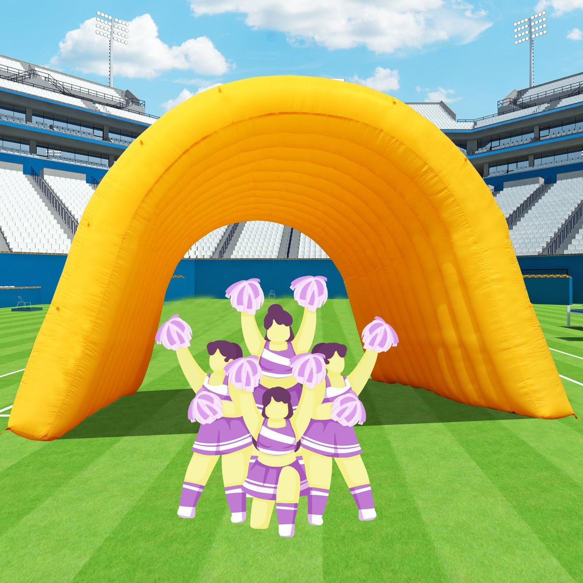 xmaybang Inflatable Sports Tunnel Entrance with Blower Football Tunnel Tent Entryway for Business Advertise Party Exhibition Promotion Street,Shop,Supermarket,School(Orange, 16.5 x 10 x 10FT)