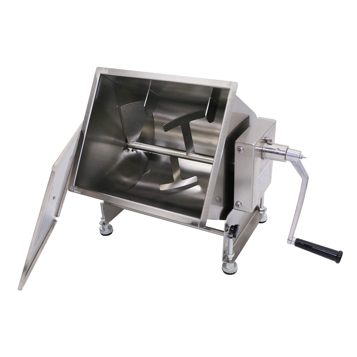 CMI Commercial Tilting Mixer Stainless Steel Manual Meat Mixers with Lid, 35Lb/20L Tilt Tank,(Mixing Maximum 35Lb for Meat),Sausage Mixer Machine Meat Processing Equipment(20L/35Lb-Tilt Tank(Gear))