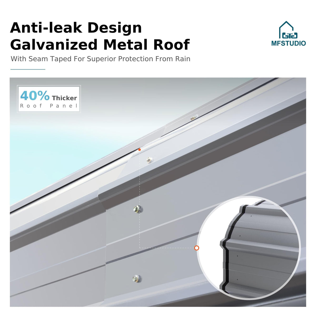 MFSTUDIO RV Carport 14x35 ft, Outdoor Heavy Duty Carports, Height 13 ft for Large RVs Metal Shed Canopy Shelters Garage Shelter Shade Car Ports with Galvanized Roof for 2 Cars, Truck and Boats ﻿