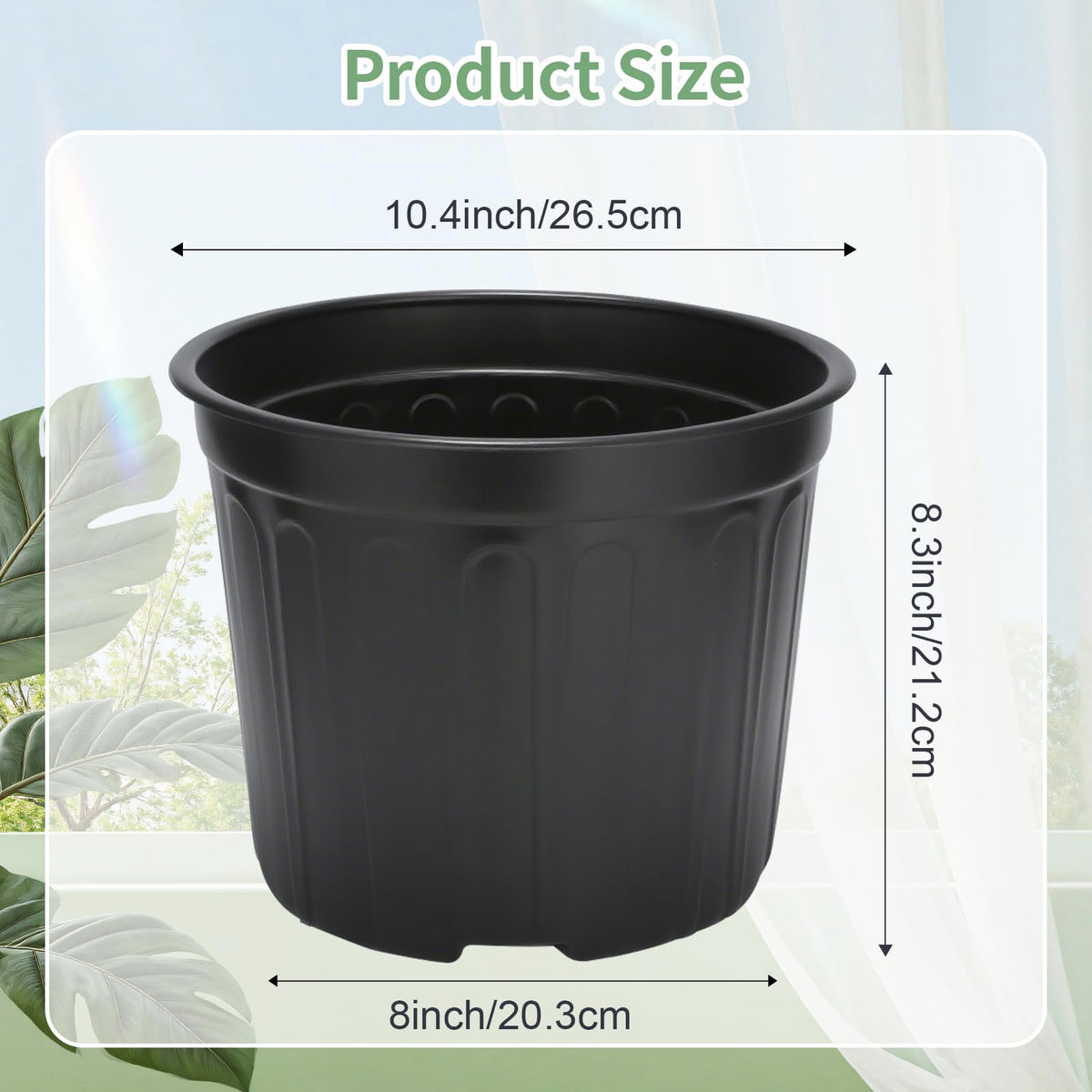 SLMKHHU 40 Pack 3 Gallon Nursery Plant Pots,10 Inch Plastic Garden Flower Seedling Planter Pot with Drainage Holes for Outdoor Indoor Plants,Gardening Gifts