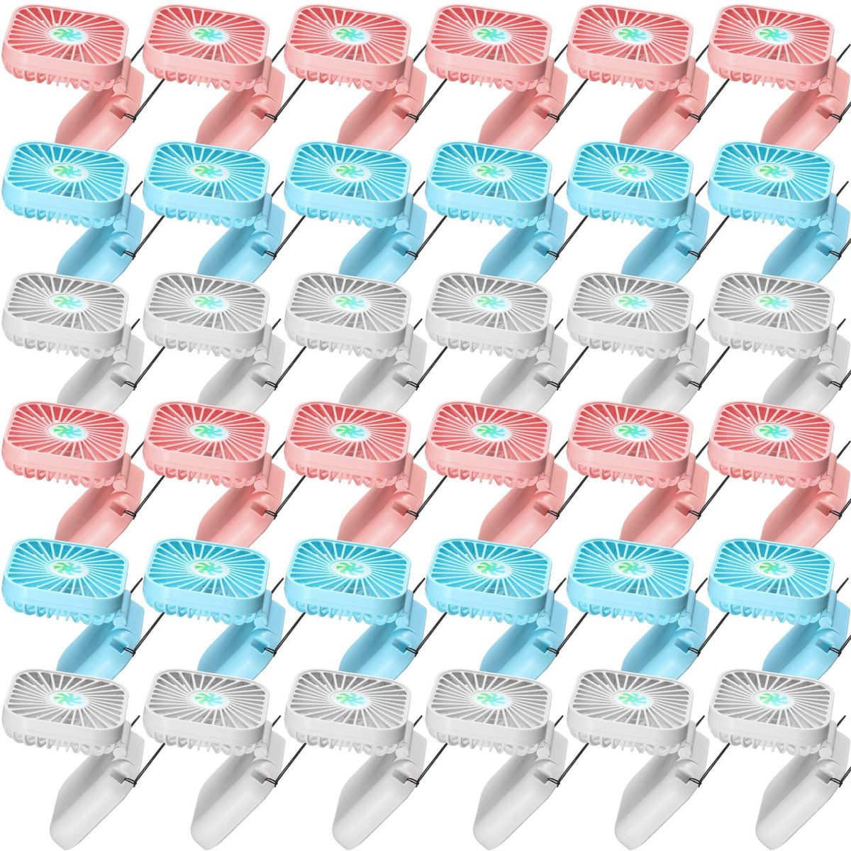 Hortsun 36 Pack Mini Necklace Fans Bulk USB Rechargeable Handheld Folding Fan with 3 Speeds, Quiet Personal Cooling Fans Bulk Gifts for Women, Eyelash, Teachers, Wedding Favors, Travel, Outdoor