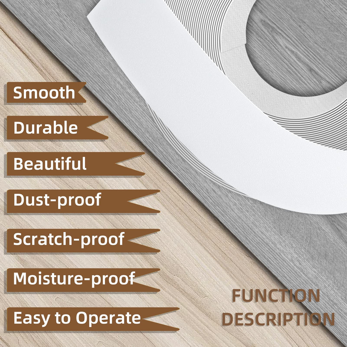 GSCIT Club White Edge Banding, 2 inch x 500ft Melamine Edge Banding with Hot Melt Adhesive Pre-glued Cabinet Edge Banding Flexible White Veneer Edging for Plywood Furniture Table