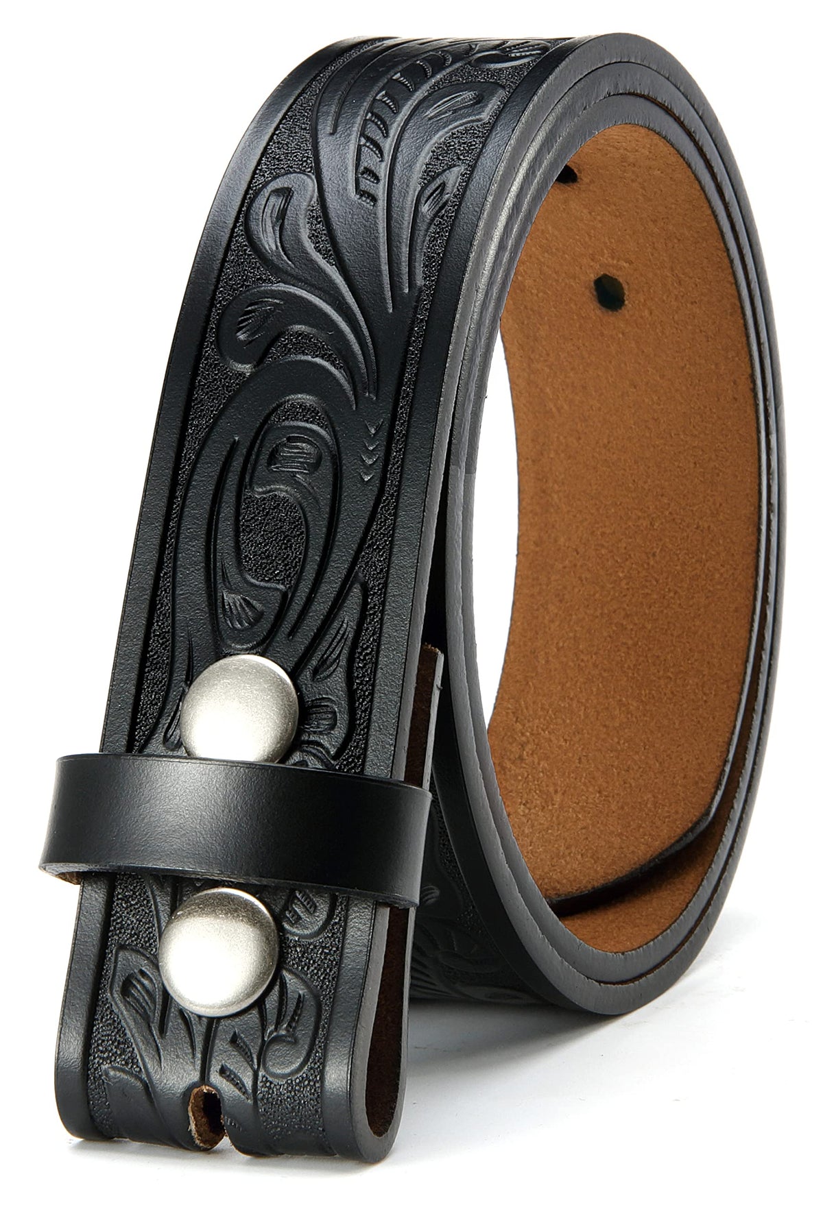 CHAOREN Western Belts for Men without Buckle - Cowboy Belt 1.5" Full Grain Leather Belt for Jeans - One Solid Piece Leather