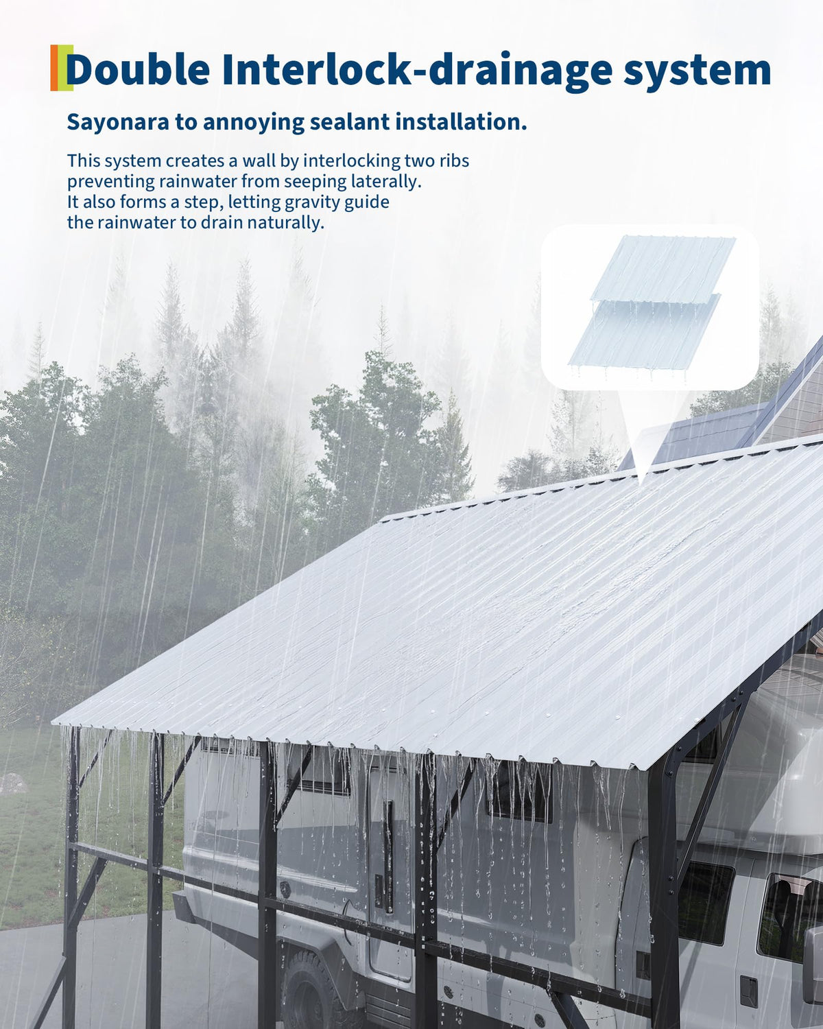 Garvee 20x20 ft Metal Carport Kit, 120° Steep-Pitch Vertical Roof for Snow Shedding, 173" High-Clearance RV & Tractor Shelter, Heavy-Duty 2 Cars Car Port with Reinforced Frame