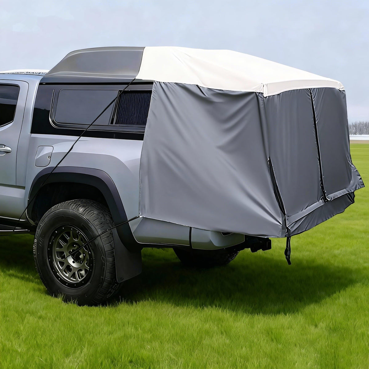 Full-Size Truck Bed Tent,Outdoor 600D Waterproof Truck Tent Compatible with Fits Ford F-150,Toyota Tundra,Chevy Silverado,Tacoma (2005+),Tailgates 58" (Designed for Full-Size Trucks with Caps)