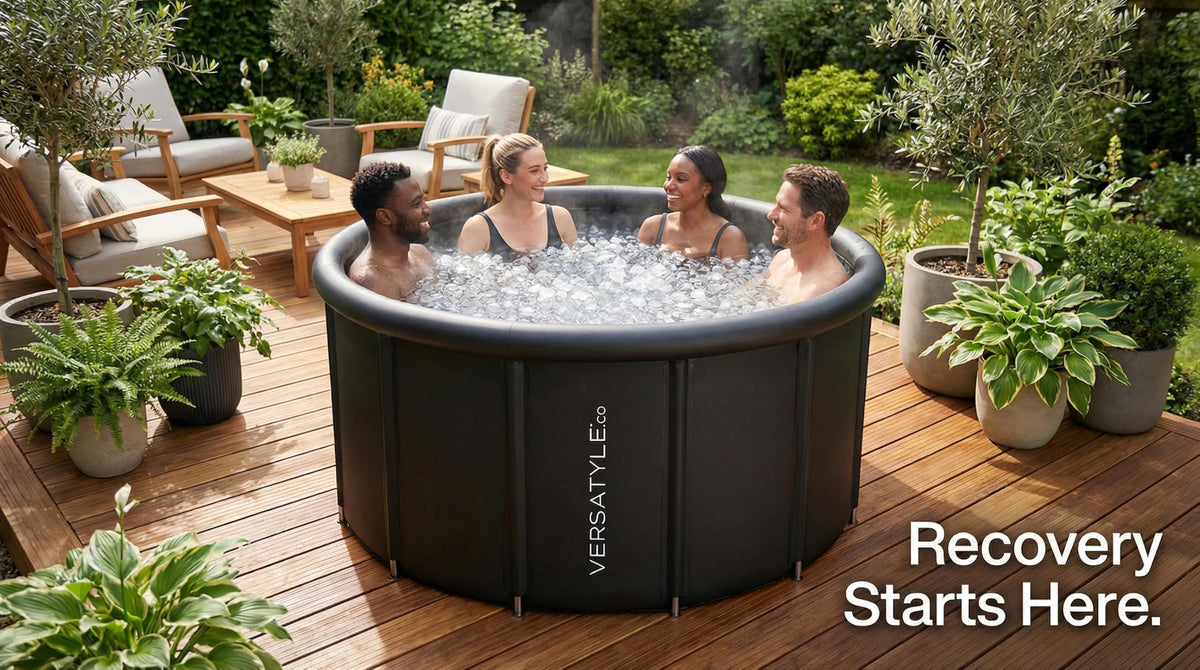 Versatyle XXL Ice Bath Tub for Adults, Extra Large Cold Plunge with Stainless Steel Frame, Insulated Walls, Cover, Pump & Carry Bag, Portable Recovery Pool, Fits Up to 4 People, 325-Gallon