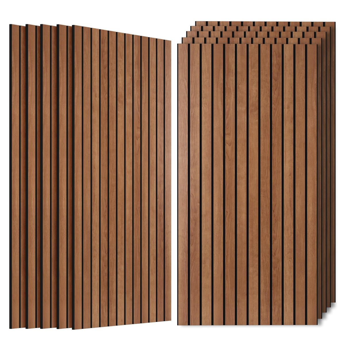 10 Pack Acoustic Panels Sound Absorbing, 47.2”x23.6” Sound Dampening Panels, Decorative Soundproof Wall Panels with Simulated Wood Grain Finish, for Office,Home Theater,Studio,Living Room, Cherry